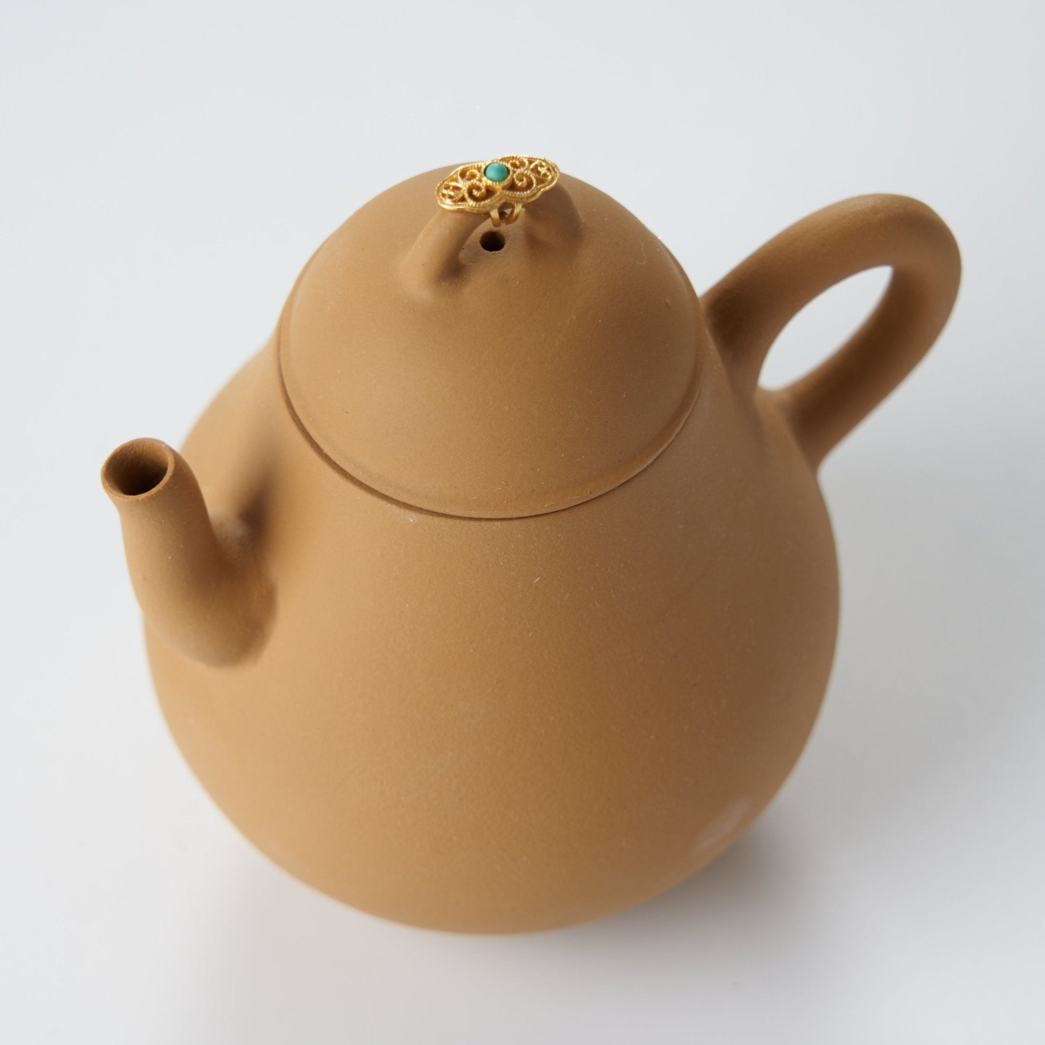 Pear - shaped Yellow Clay Teapot - Summit Breeze Tea
