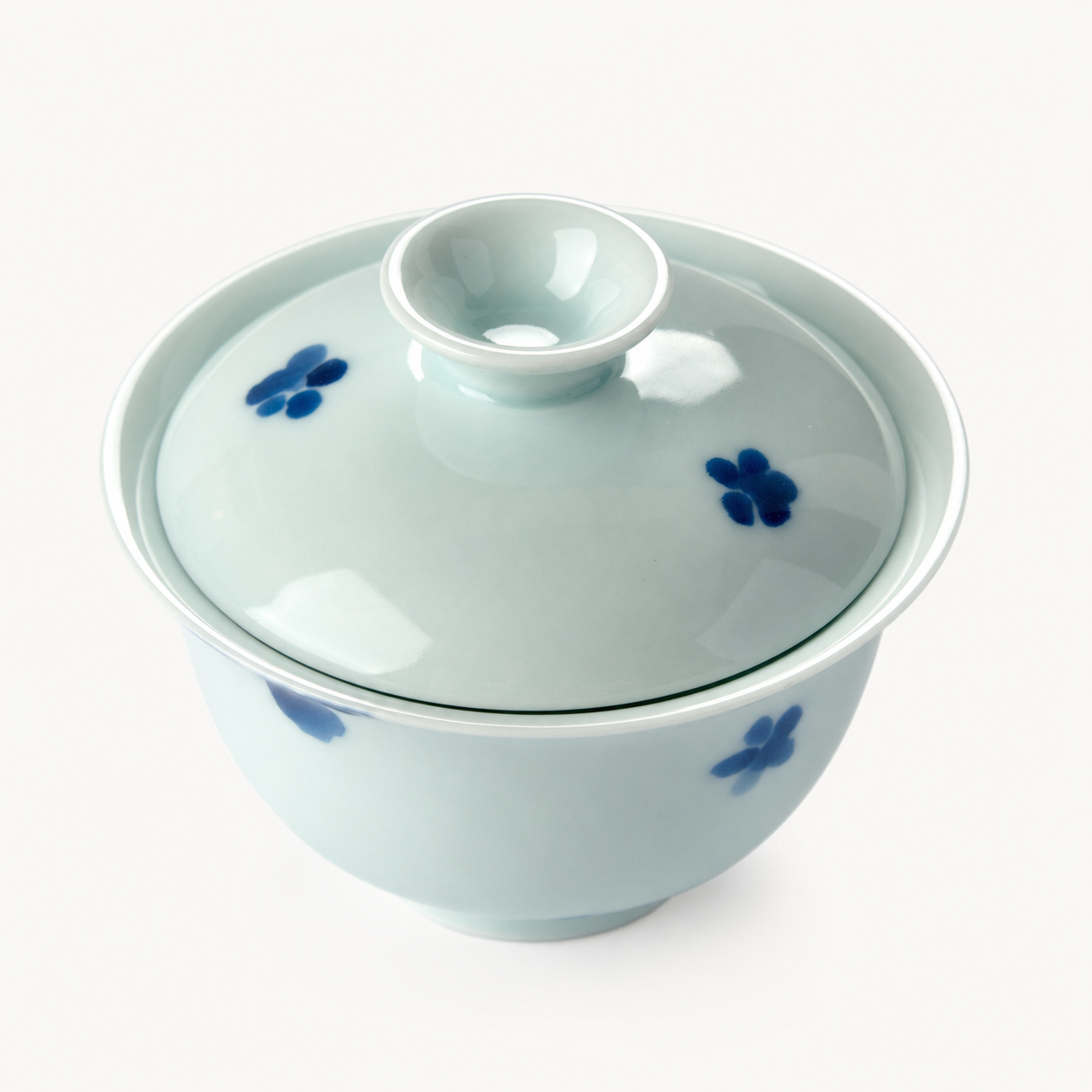 Blue Hand-Painted Petal Gongfu Gaiwan - Summit Breeze Tea