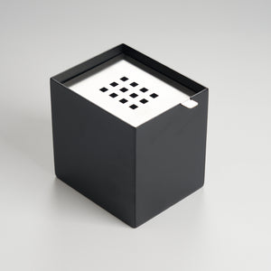 Angled view square waste bowl