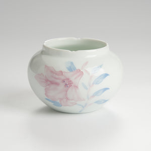 Round ceramic tea waste bowl angle