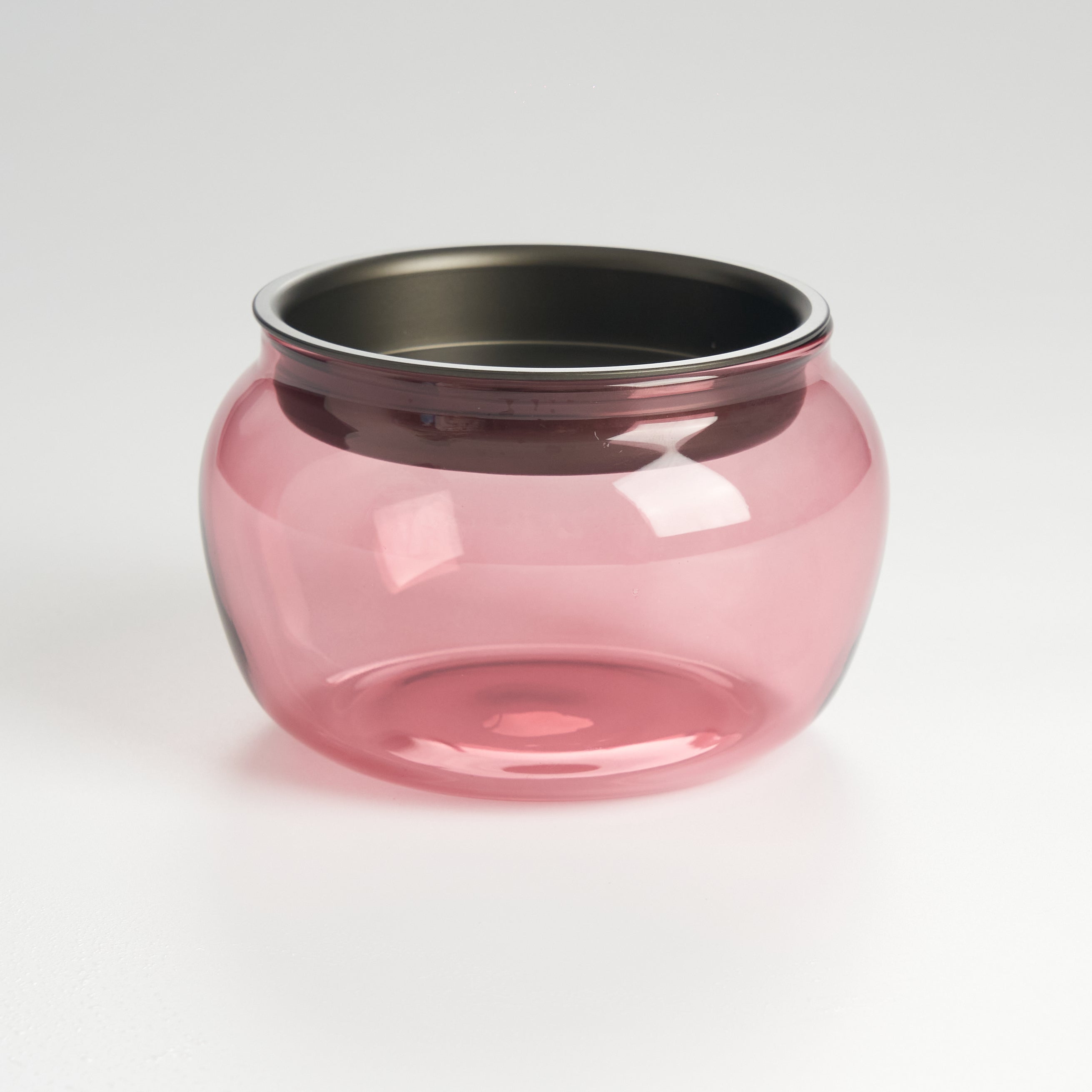 Pink glass tea waste bowl