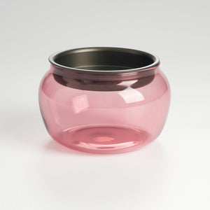 Pink glass tea waste bowl