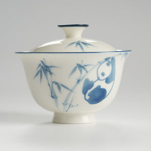 Blue panda bamboo gaiwan side
