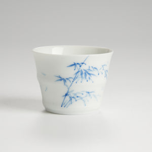 Blue bamboo painting on cup