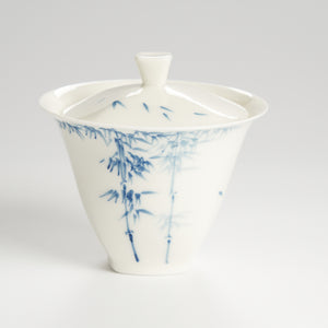 Hand painted bamboo gaiwan side