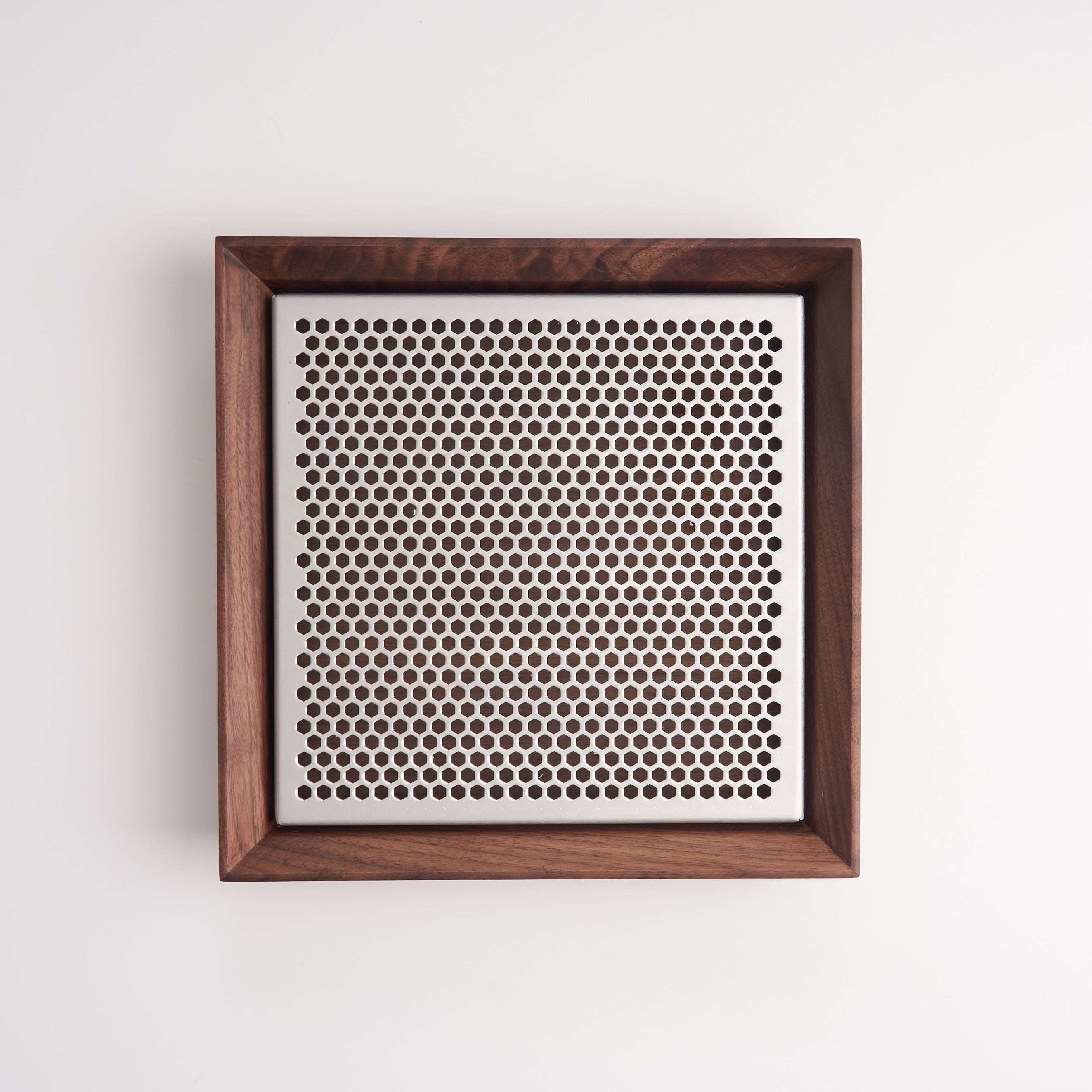 Walnut Wood Tea Tray with Stainless Steel Grid