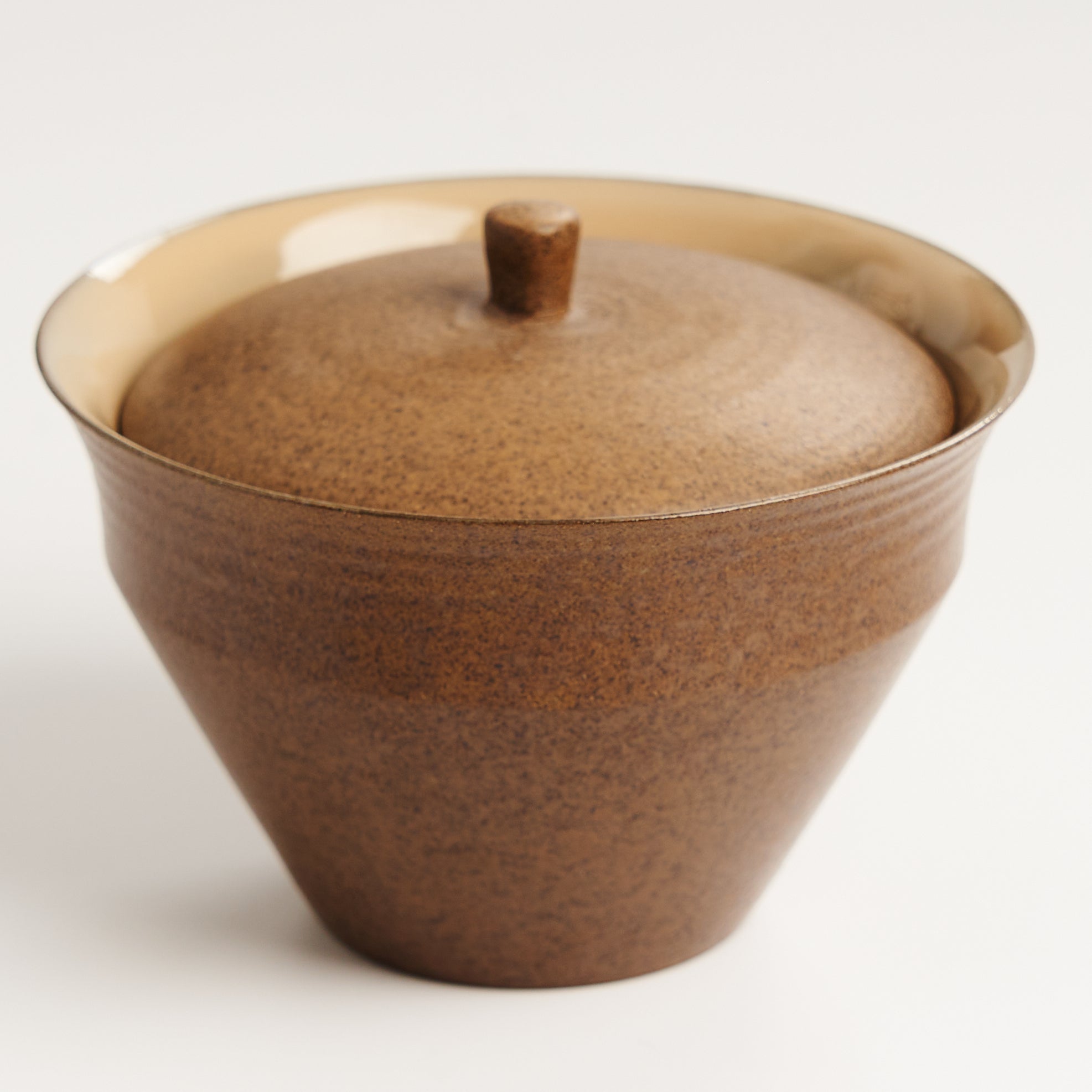 Earth tone glazed gaiwan with textured surface