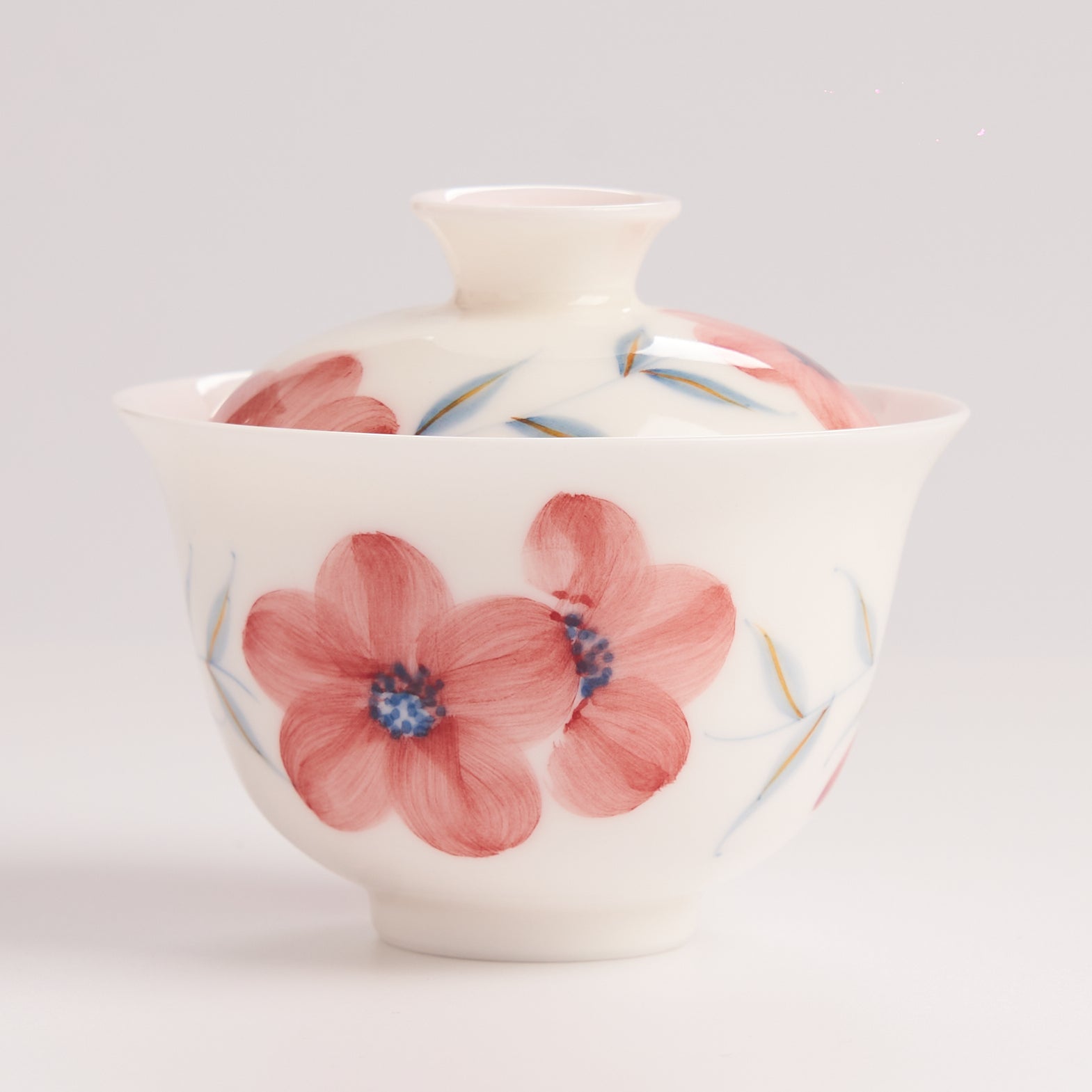Hand-Painted Peach Blossom Gaiwan