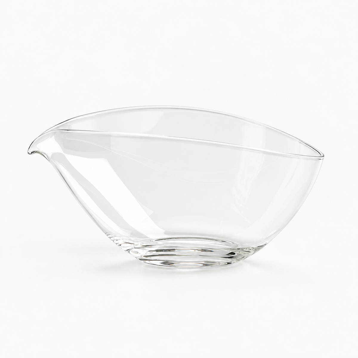 Boat-Shaped Glass Fair Cup — clear front