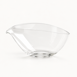 Boat-Shaped Glass Fair Cup — clear front