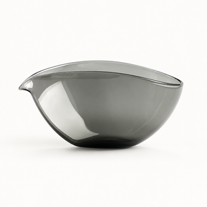 Boat-Shaped Glass Fair Cup — smoky black front
