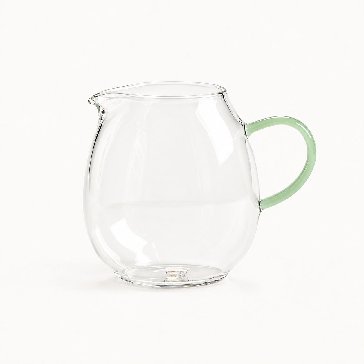 Small Green-Handled Glass Fair Cup — front view