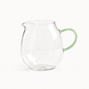 Small Green-Handled Glass Fair Cup — front view