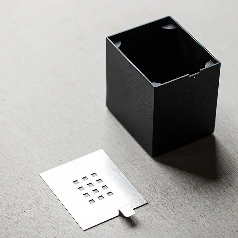 Open square iron tea bowl