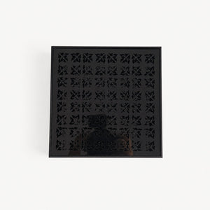Black Acrylic Tea Tray with Geometric Cutout Design - Summit Breeze Tea