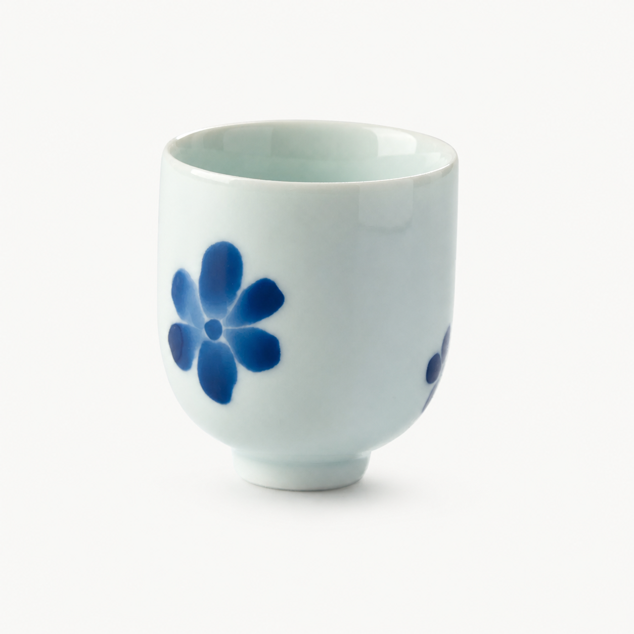 Blue Hand-Painted Petal Gongfu Teacup - Summit Breeze Tea