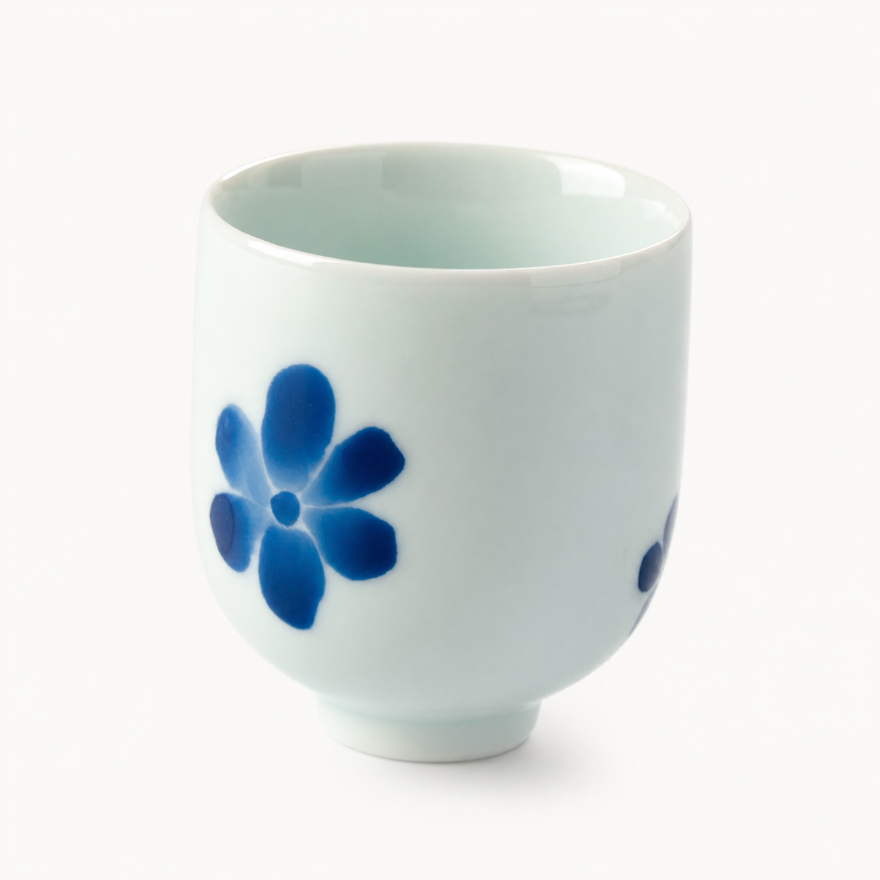 Blue Hand-Painted Petal Gongfu Teacup - Summit Breeze Tea