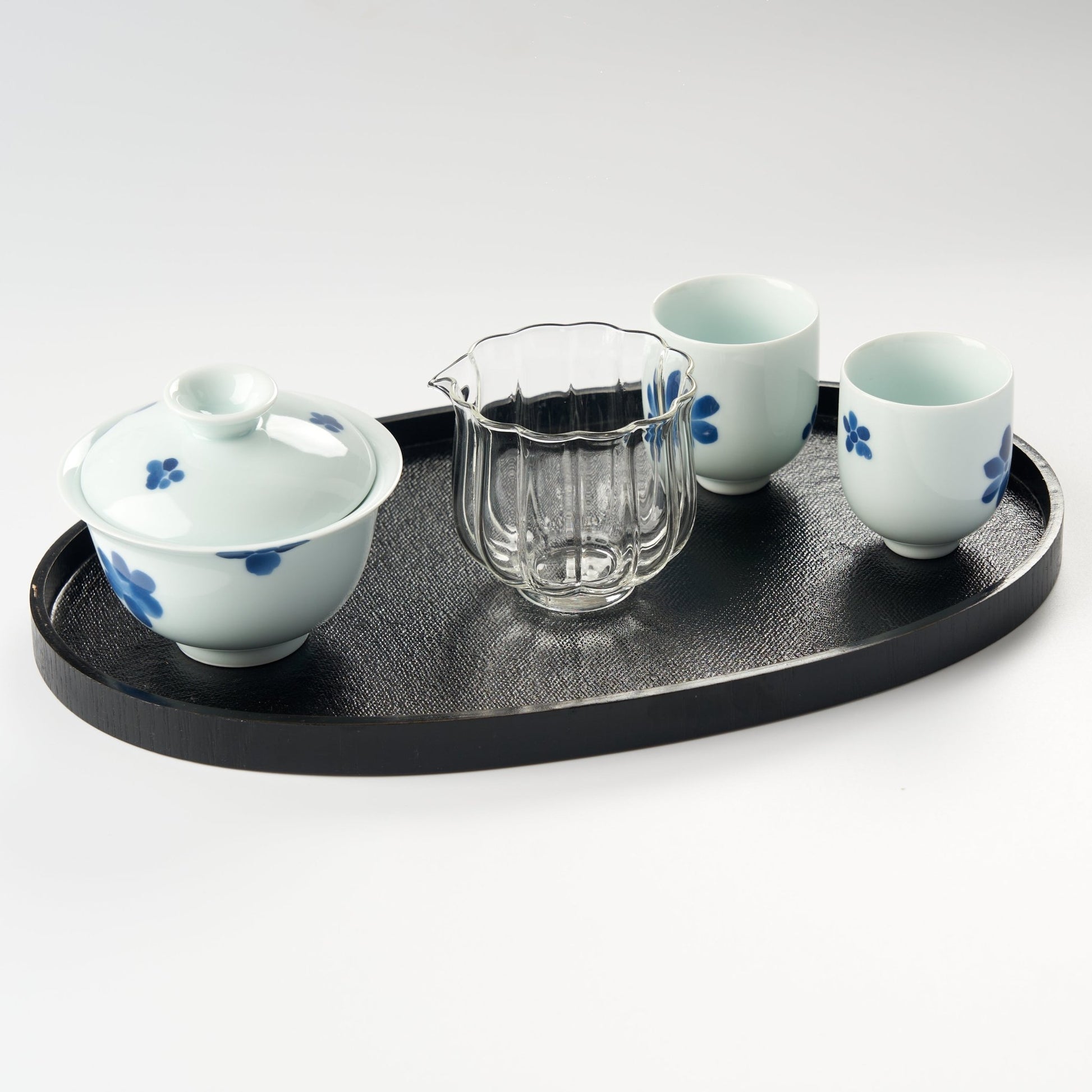 Blue Hand - Painted Petal Travel Gongfu Tea Set - Summit Breeze Tea