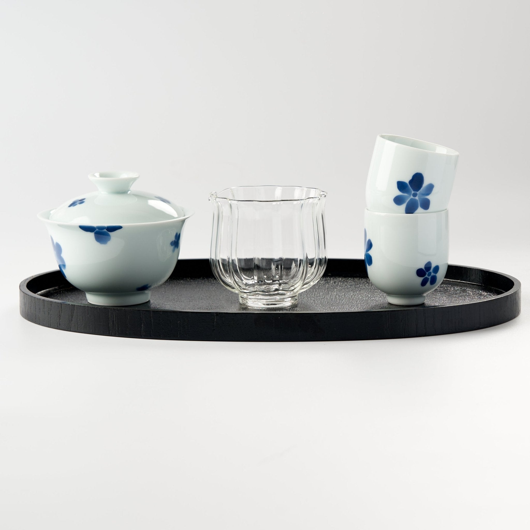 Blue Hand - Painted Petal Travel Gongfu Tea Set - Summit Breeze Tea