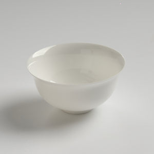 Bone china inverted-rim tasting cup, slightly overhead view