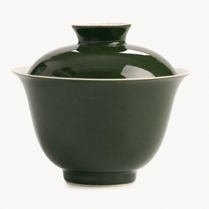 Evergreen Gaiwan with Hand-Painted Bamboo Motif - Summit Breeze Tea