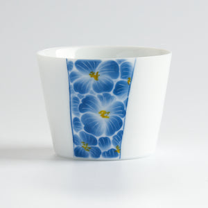Blue-and-White Hand-Painted Floral Heart Master Cup — front view