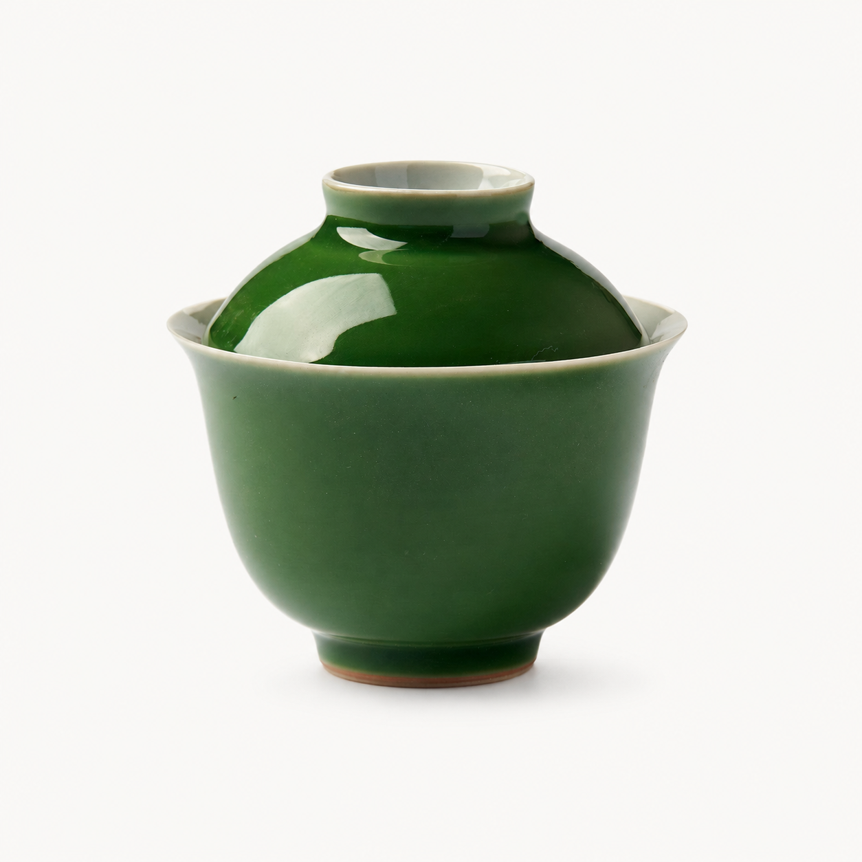 Green Gaiwan with Floral Lid Detail - Summit Breeze Tea