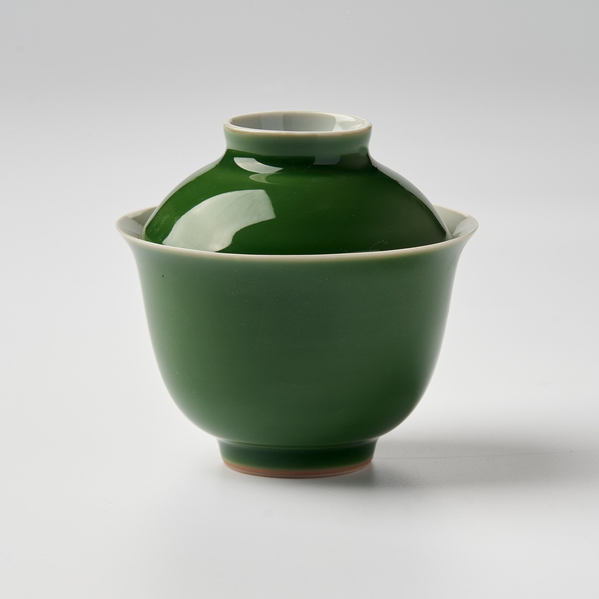 Green Gaiwan with Floral Lid Detail - Summit Breeze Tea