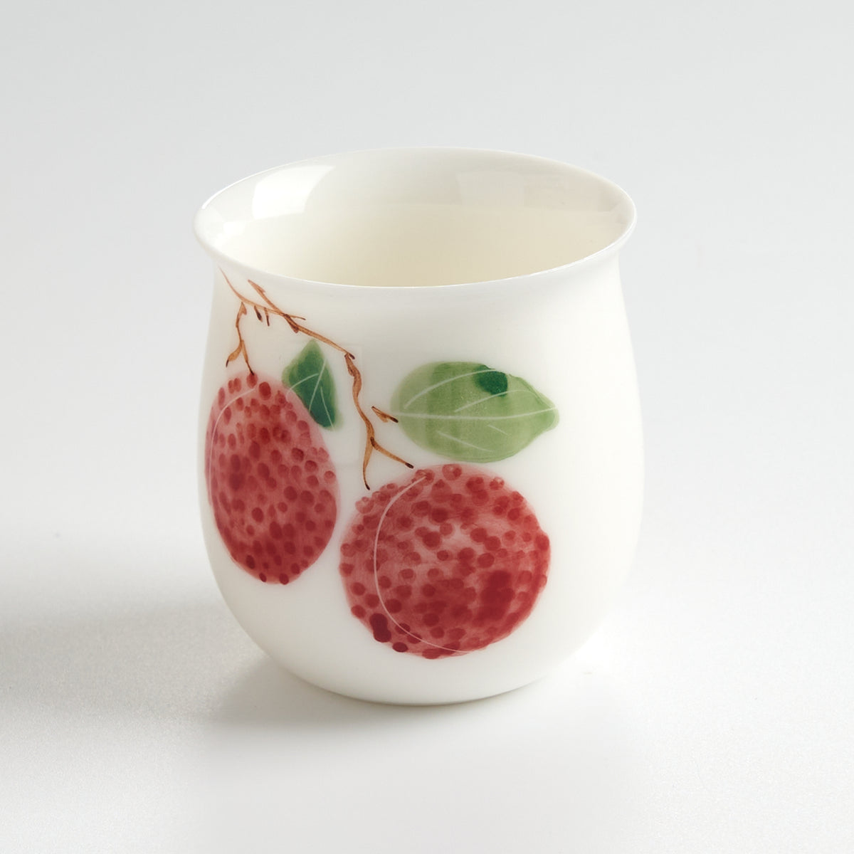 Hand-Painted Lychee Tasting Cup — angled view