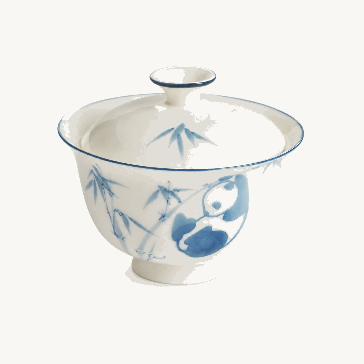 Hand-painted Panda Playing with Bamboo Gaiwan - Summit Breeze Tea
