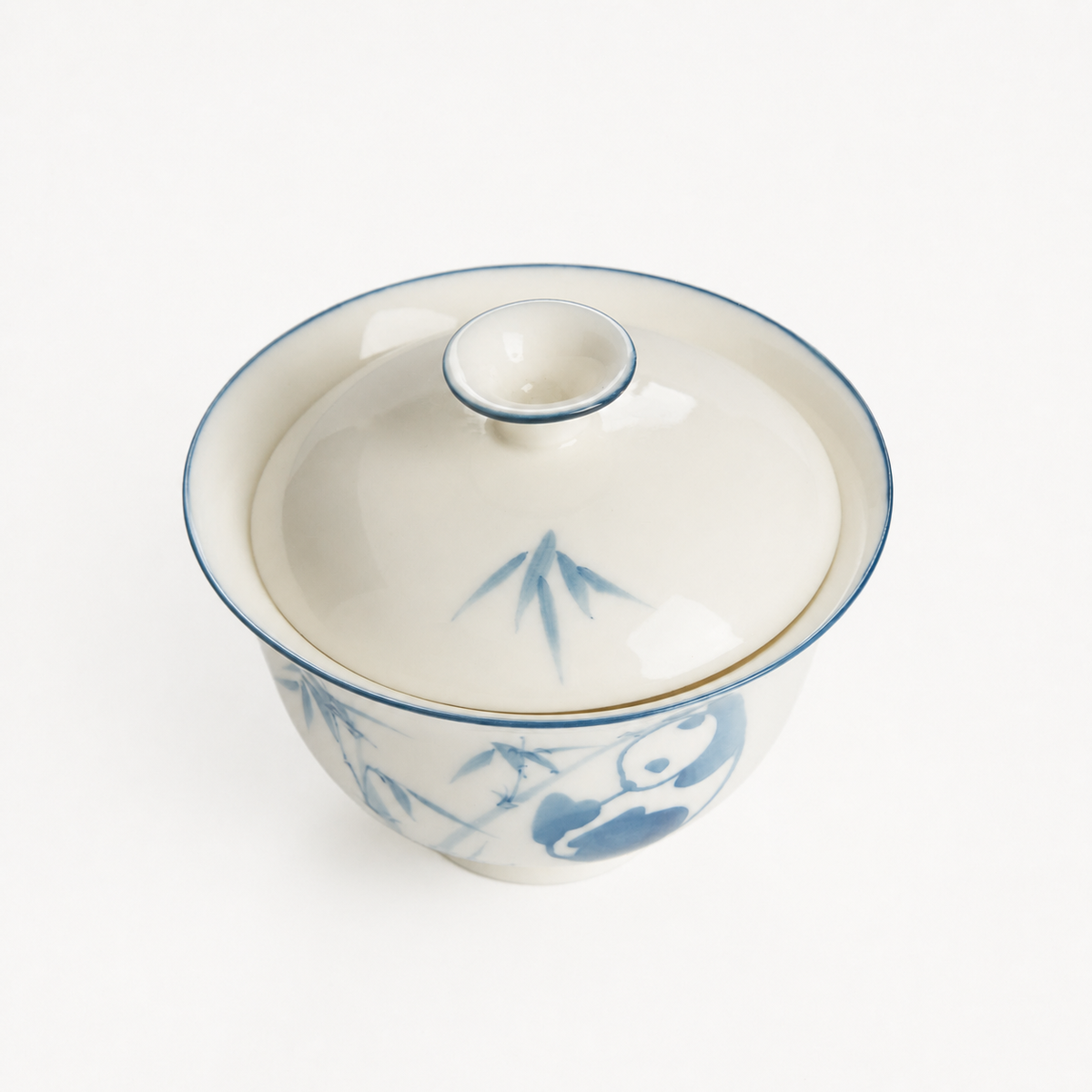 Hand-painted Panda Playing with Bamboo Gaiwan - Summit Breeze Tea
