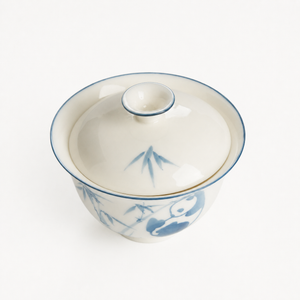 Hand-painted Panda Playing with Bamboo Gaiwan - Summit Breeze Tea