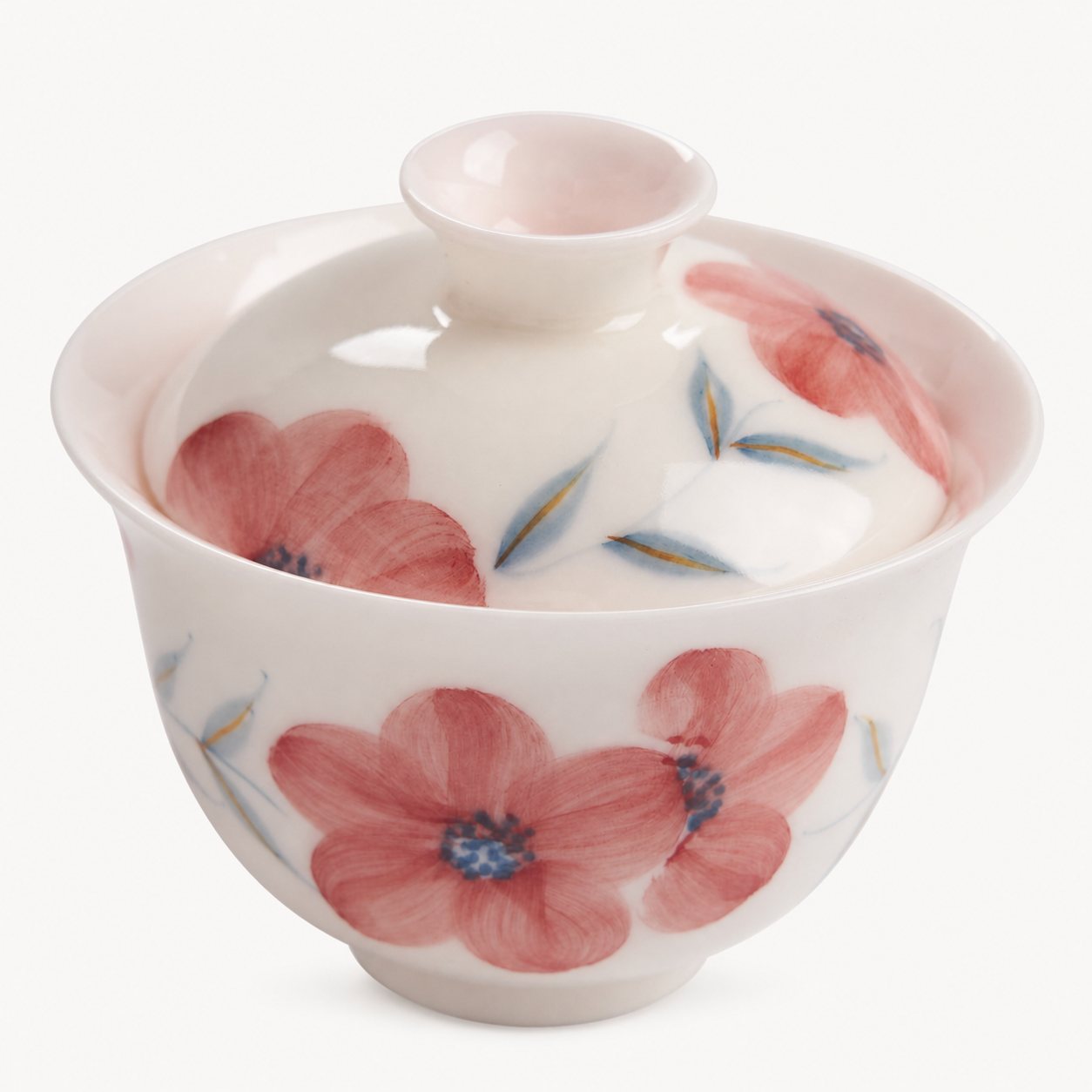 Hand-Painted Peach Blossom Gaiwan - Summit Breeze Tea
