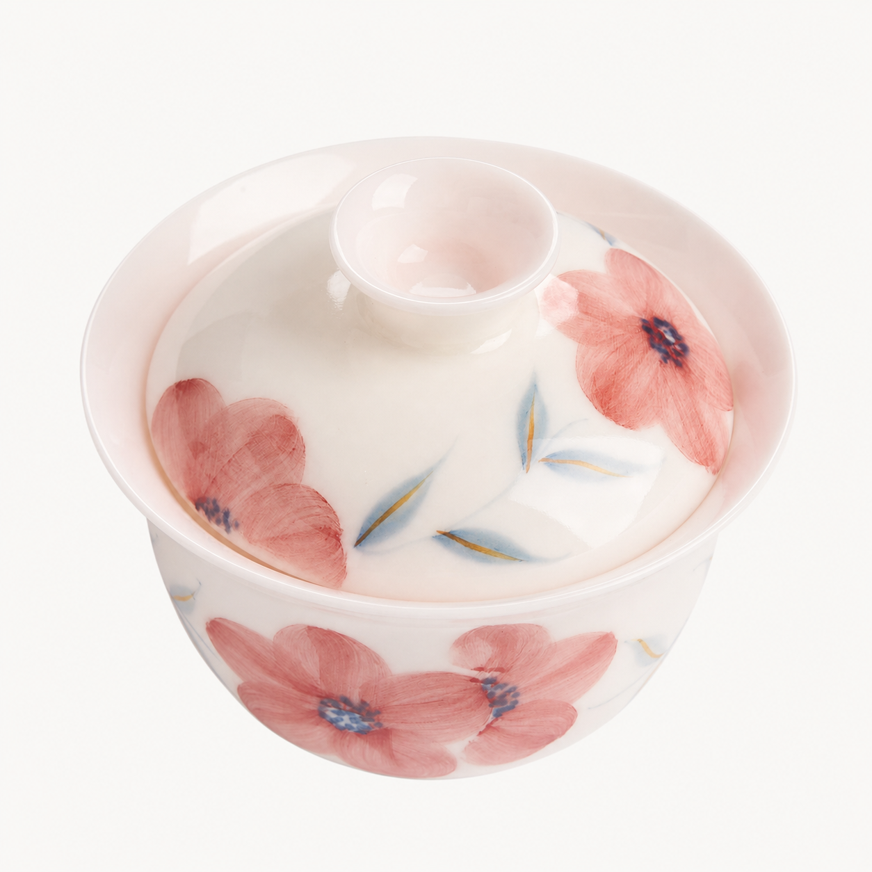 Hand-Painted Peach Blossom Gaiwan - Summit Breeze Tea