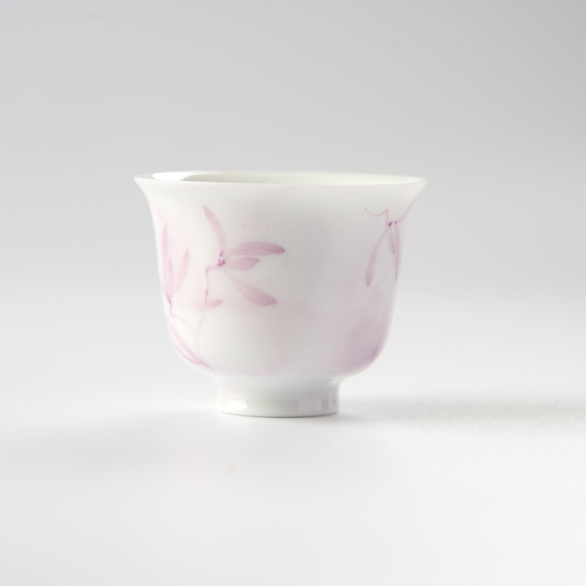 Hand - Painted Pink Orchid Gongfu Teacup - Summit Breeze Tea