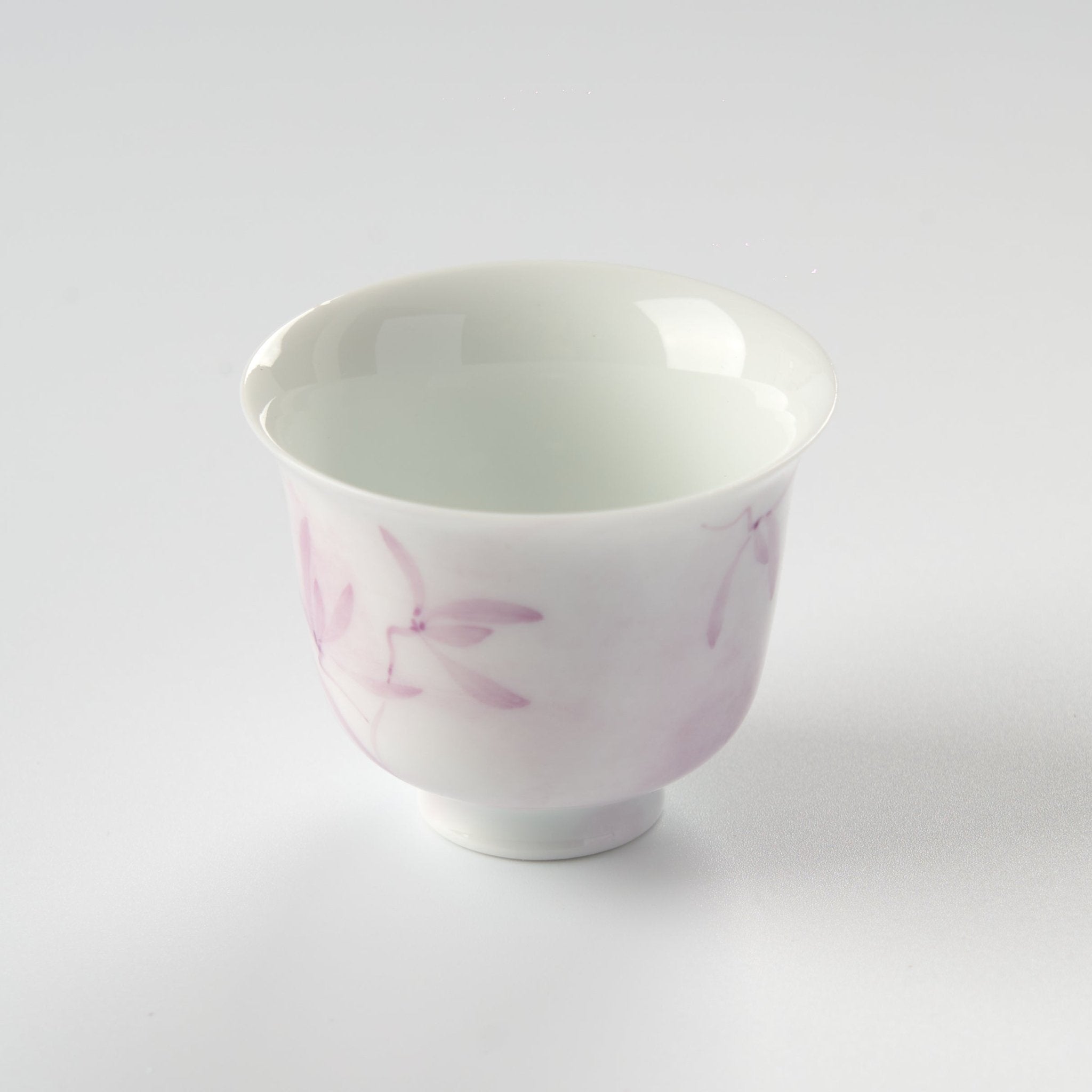 Hand - Painted Pink Orchid Gongfu Teacup - Summit Breeze Tea