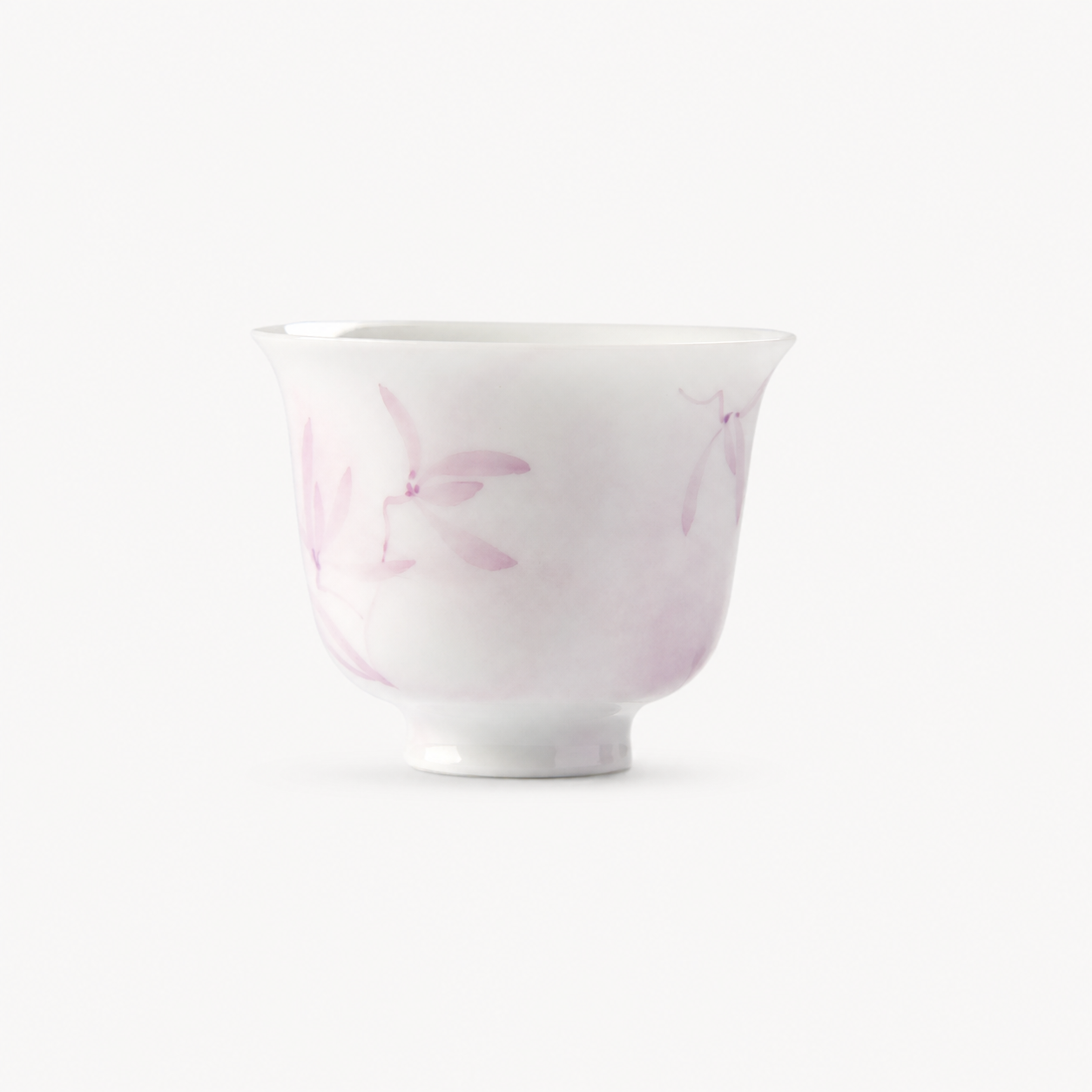 Hand-Painted Pink Orchid Gongfu Teacup - Summit Breeze Tea