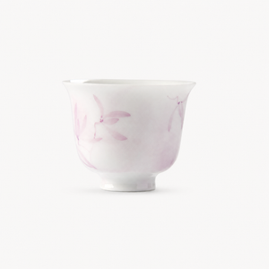 Hand-Painted Pink Orchid Gongfu Teacup - Summit Breeze Tea