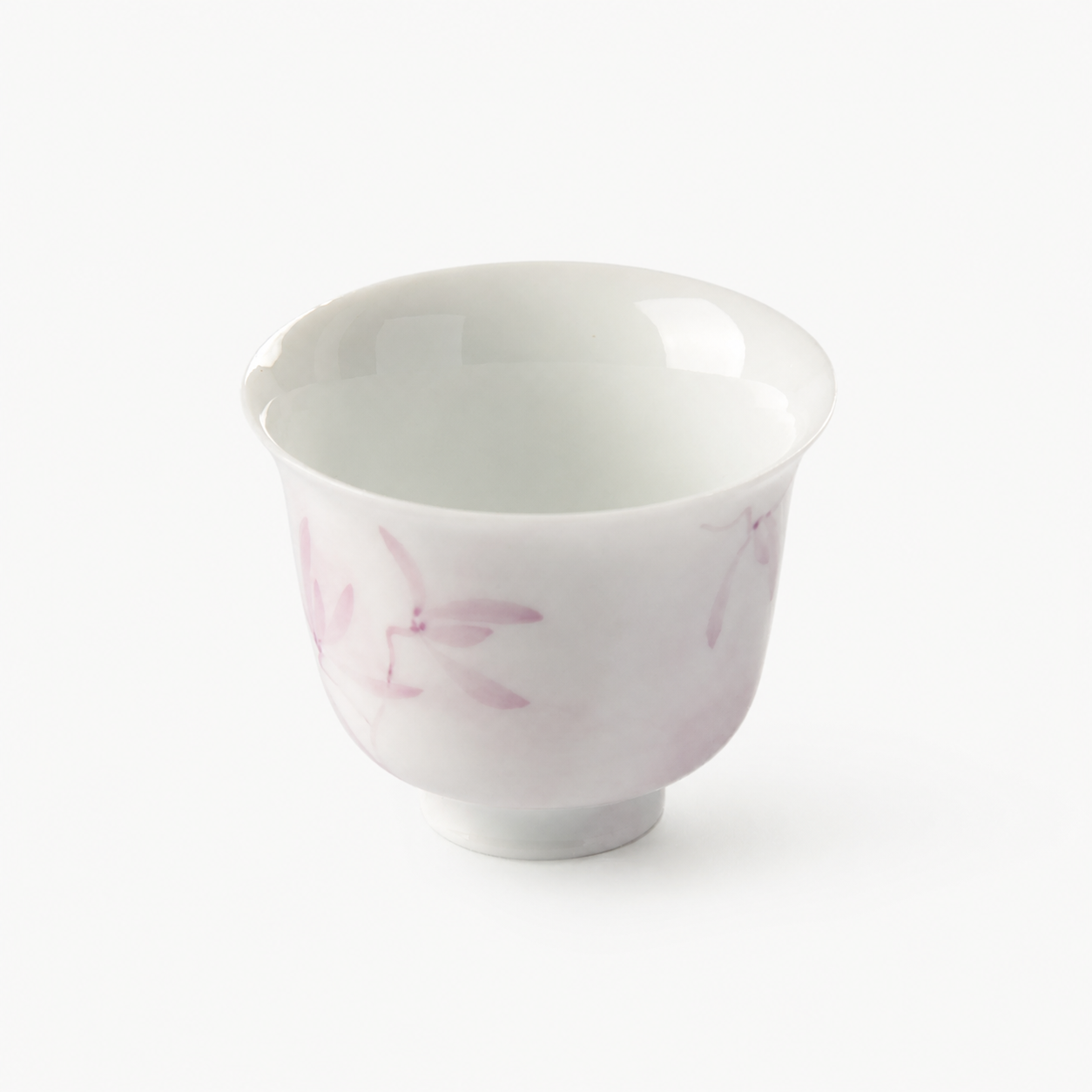 Hand-Painted Pink Orchid Gongfu Teacup - Summit Breeze Tea