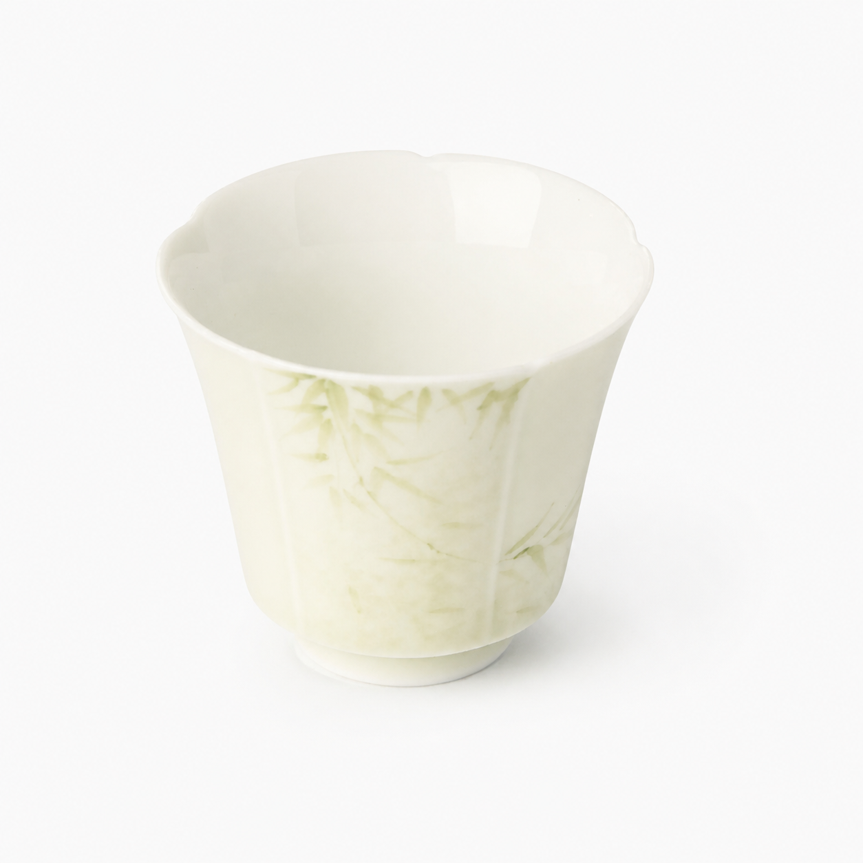 Light Green Tasting Cup with Bamboo Detail - Summit Breeze Tea