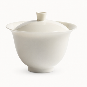 Minimal Ivory White Porcelain Gaiwan - Summit Breeze Tea