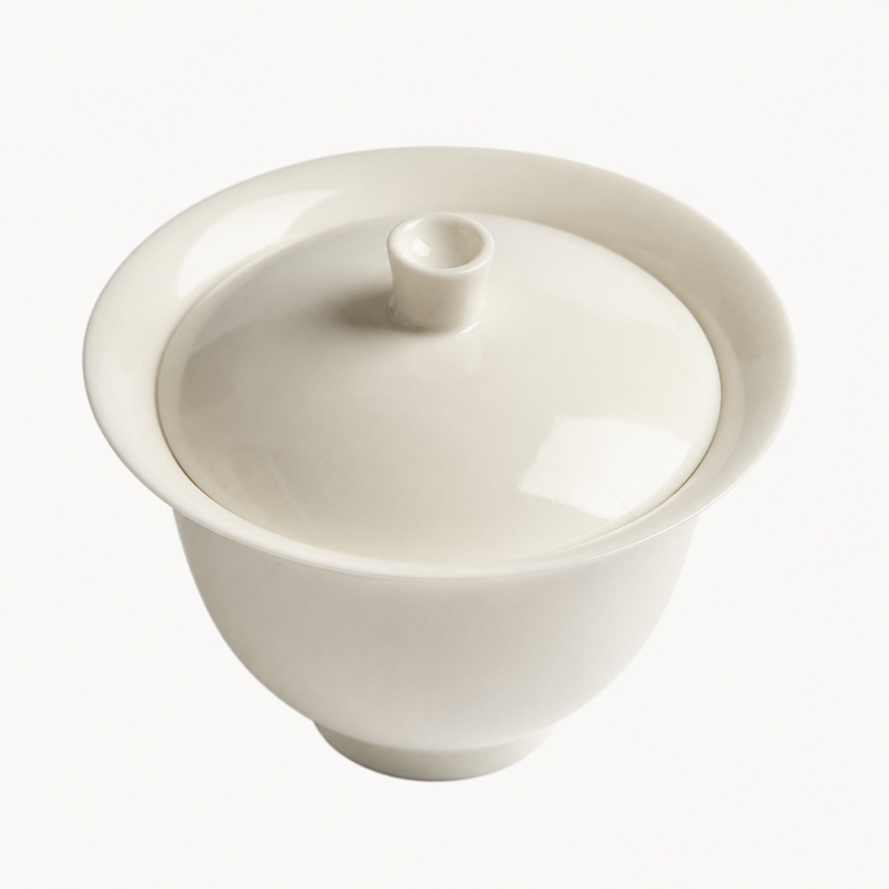 Minimal Ivory White Porcelain Gaiwan - Summit Breeze Tea