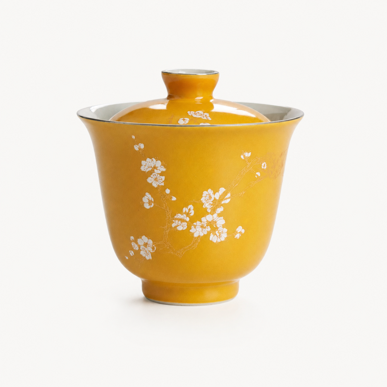 Mustard Yellow Plum Blossom Gaiwan - Summit Breeze Tea
