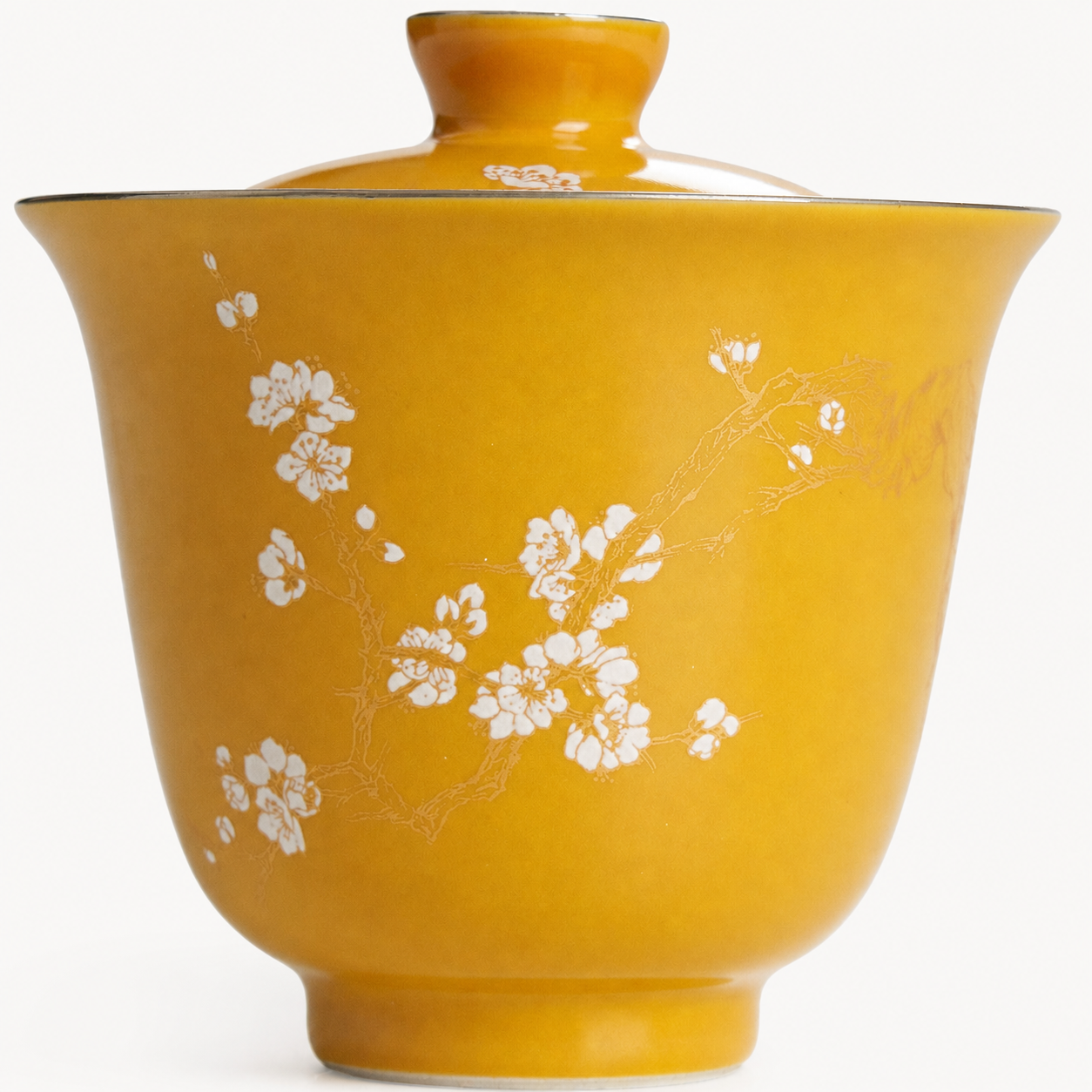 Mustard Yellow Plum Blossom Gaiwan - Summit Breeze Tea