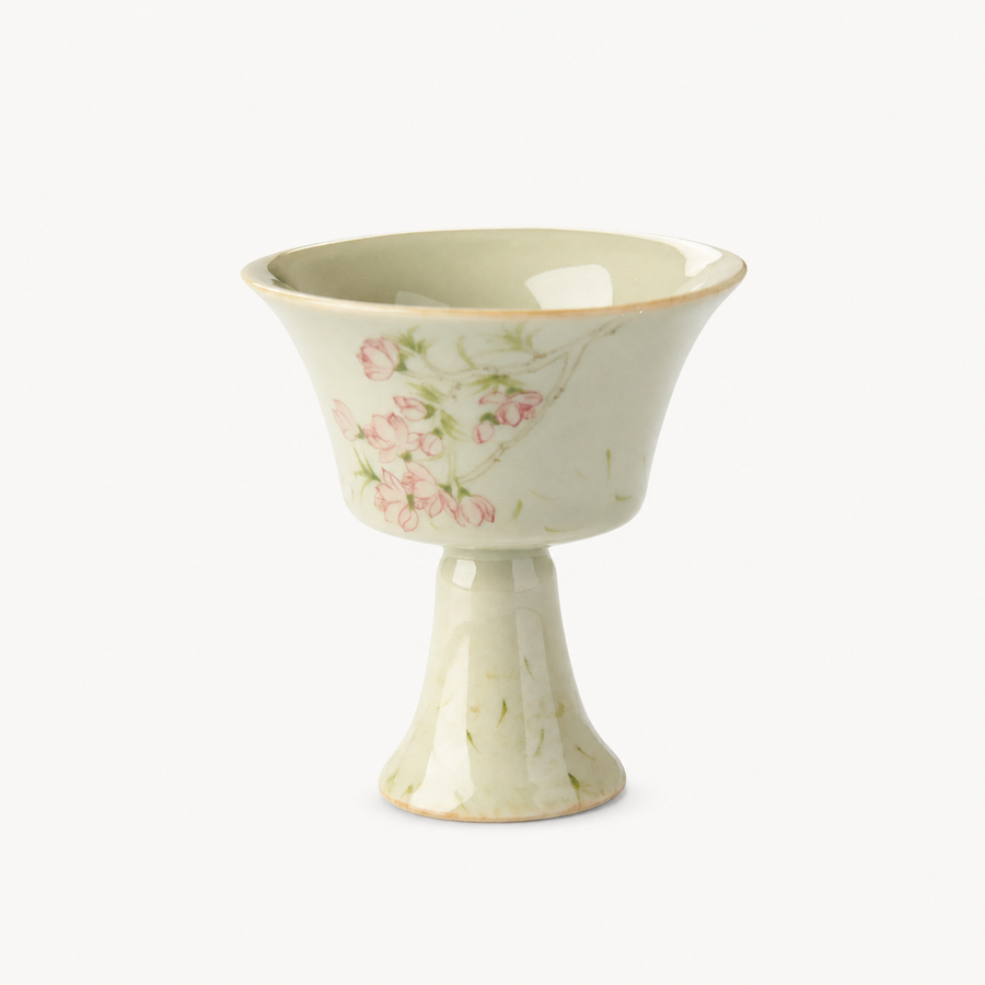 Peach Blossom High-Footed Gongfu Tea Cup - Summit Breeze Tea
