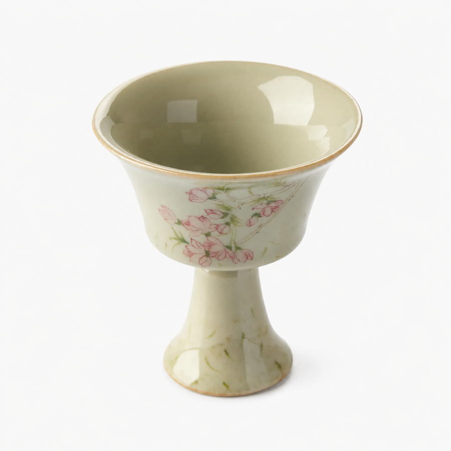 Peach Blossom High-Footed Gongfu Tea Cup - Summit Breeze Tea