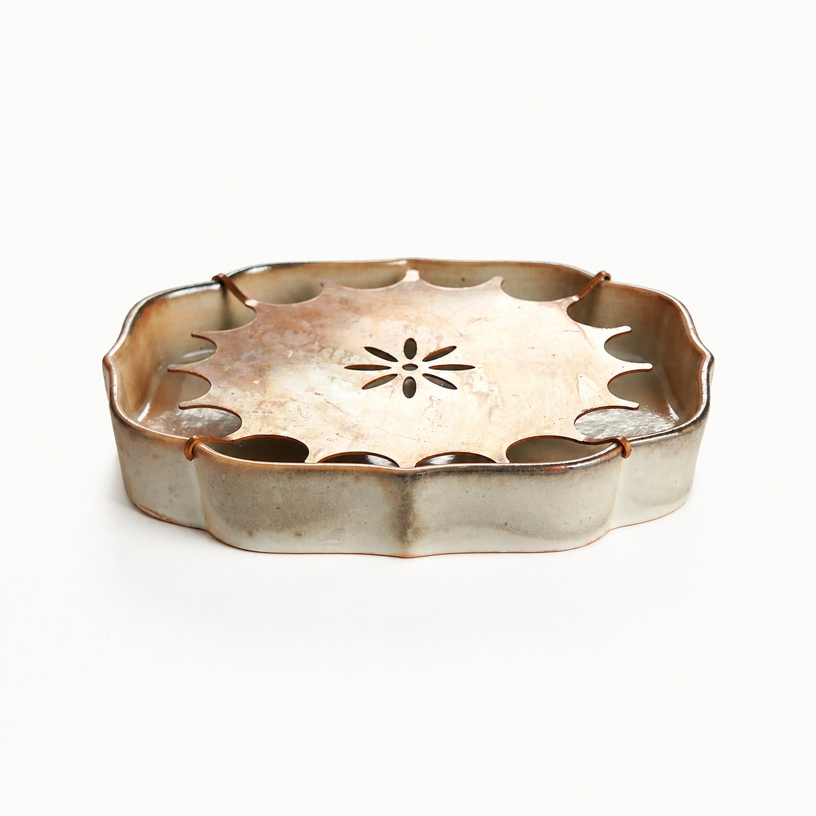 Retro Ceramic & Brass Tea Boat - Summit Breeze Tea