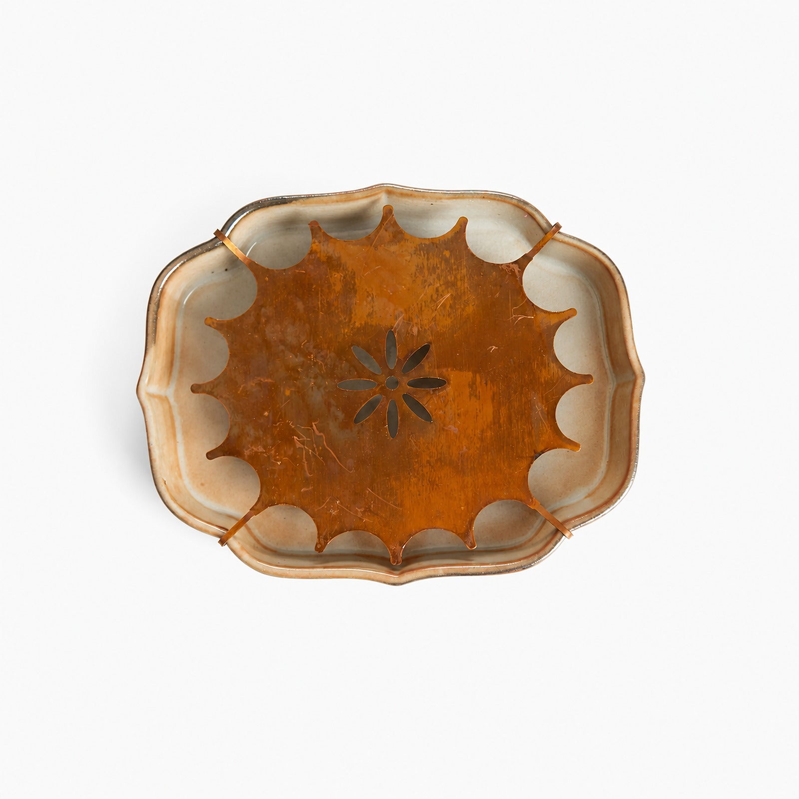 Retro Ceramic & Brass Tea Boat - Summit Breeze Tea
