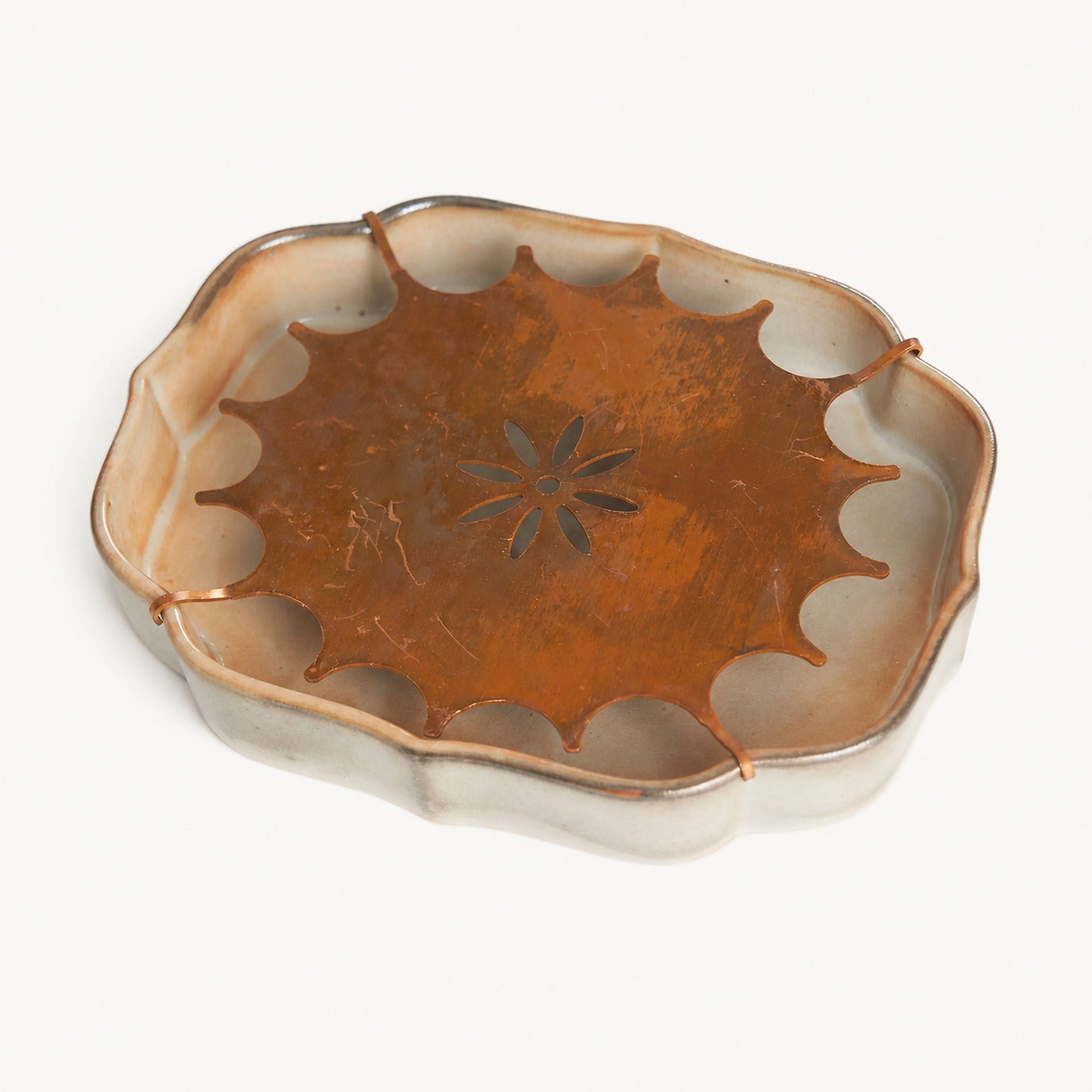 Retro Ceramic & Brass Tea Boat - Summit Breeze Tea