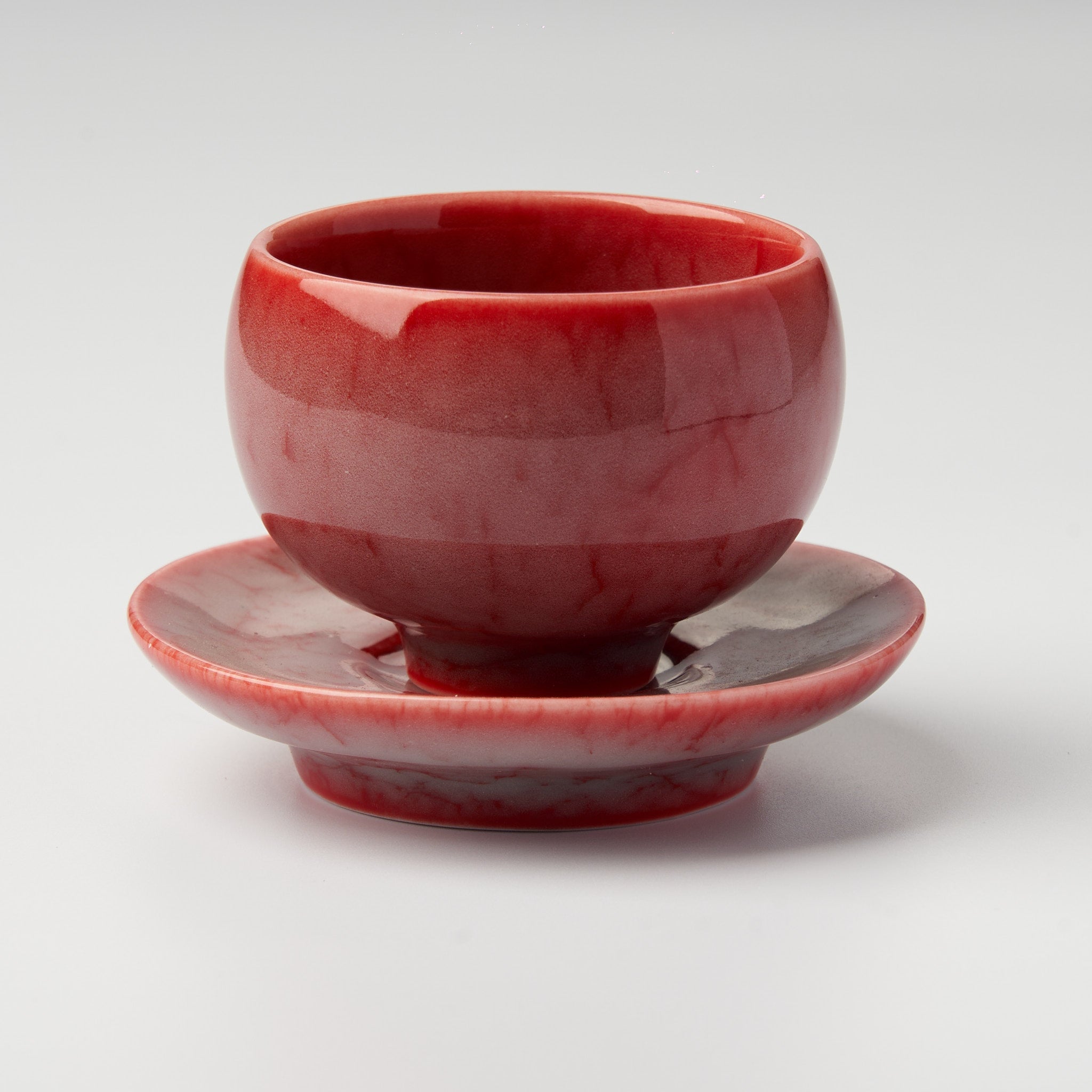 Scarlet Drum Belly Tasting Cup Set - Summit Breeze Tea